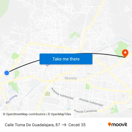 Calle Toma De Guadalajara, 87 to Cecati 35 map