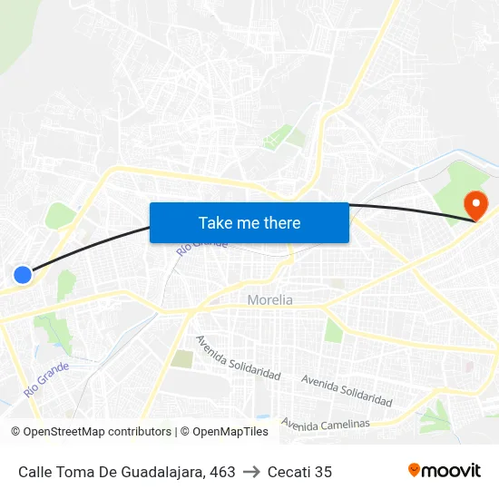 Calle Toma De Guadalajara, 463 to Cecati 35 map