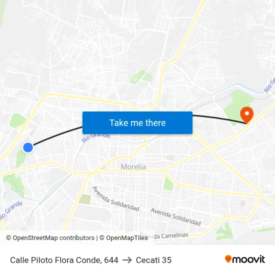 Calle Piloto Flora Conde, 644 to Cecati 35 map