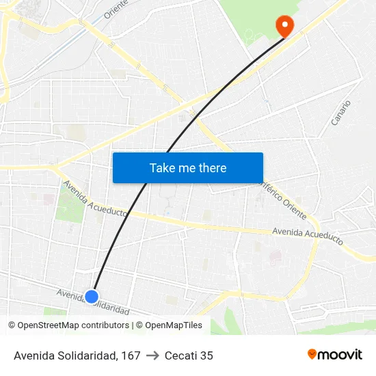Avenida Solidaridad, 167 to Cecati 35 map
