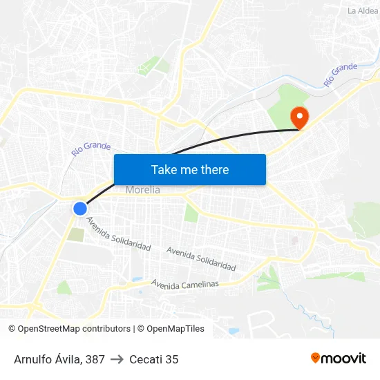 Arnulfo Ávila, 387 to Cecati 35 map