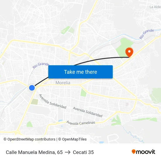 Calle Manuela Medina, 65 to Cecati 35 map