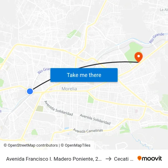 Avenida Francisco I. Madero Poniente, 2069 to Cecati 35 map