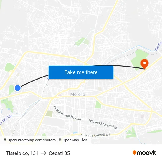 Tlatelolco, 131 to Cecati 35 map