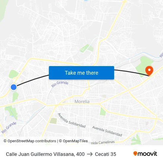 Calle Juan Guillermo Villasana, 400 to Cecati 35 map
