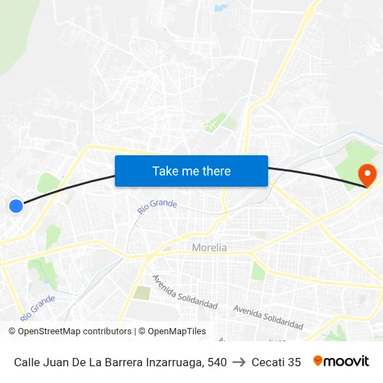 Calle Juan De La Barrera Inzarruaga, 540 to Cecati 35 map
