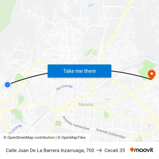 Calle Juan De La Barrera Inzarruaga, 700 to Cecati 35 map
