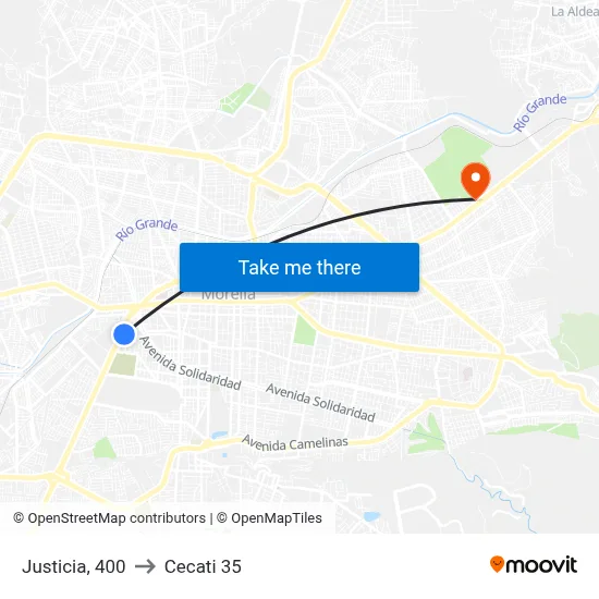 Justicia, 400 to Cecati 35 map