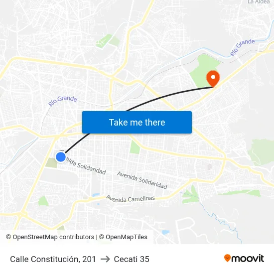 Calle Constitución, 201 to Cecati 35 map