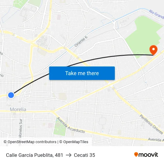 Calle García Pueblita, 481 to Cecati 35 map