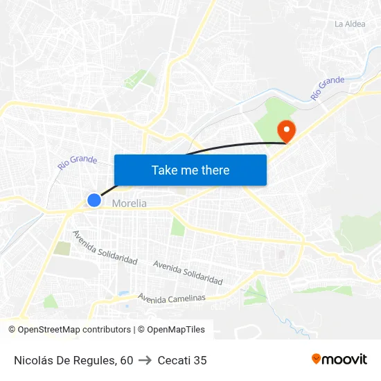 Nicolás De Regules, 60 to Cecati 35 map
