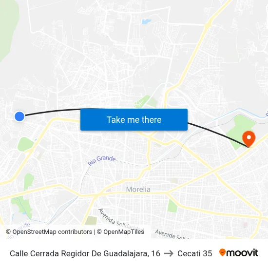 Calle Cerrada Regidor De Guadalajara, 16 to Cecati 35 map
