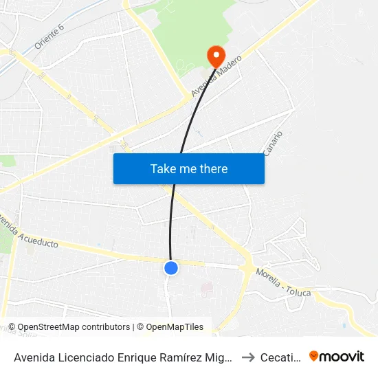 Avenida Licenciado Enrique Ramírez Miguel, 107 to Cecati 35 map