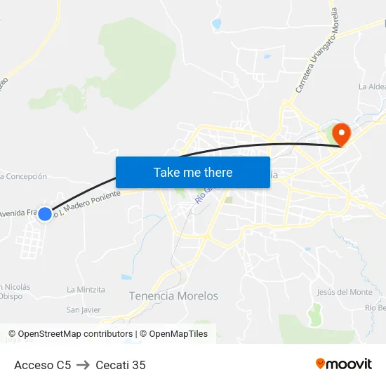 Acceso C5 to Cecati 35 map