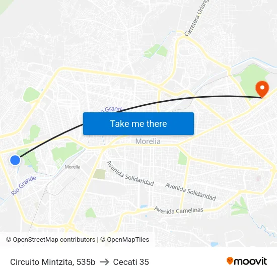 Circuito Mintzita, 535b to Cecati 35 map