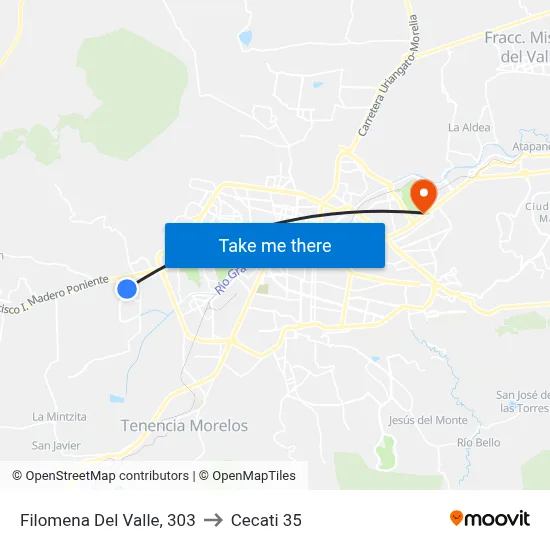 Filomena Del Valle, 303 to Cecati 35 map