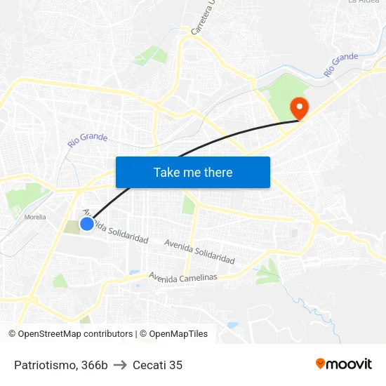 Patriotismo, 366b to Cecati 35 map