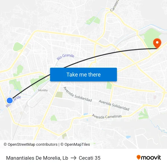 Manantiales De Morelia, Lb to Cecati 35 map