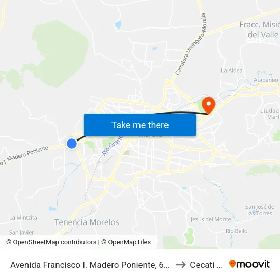 Avenida Francisco I. Madero Poniente, 6000 to Cecati 35 map