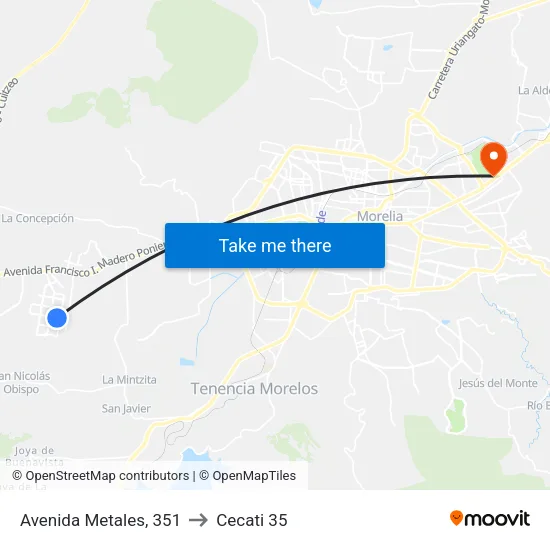 Avenida Metales, 351 to Cecati 35 map