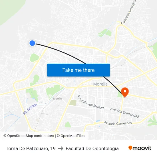 Toma De Pátzcuaro, 19 to Facultad De Odontología map