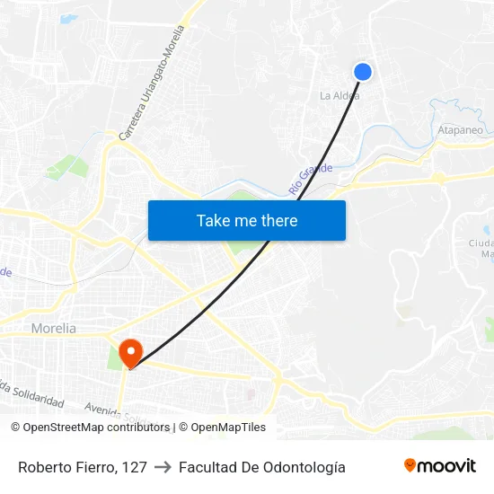 Roberto Fierro, 127 to Facultad De Odontología map