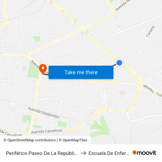 Periférico Paseo De La República, 760b to Escuela De Enfermería map