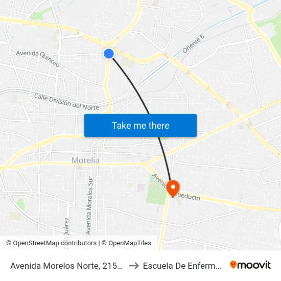 Avenida Morelos Norte, 2151_3 to Escuela De Enfermería map