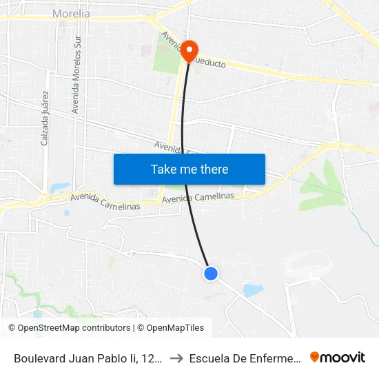 Boulevard Juan Pablo Ii, 1295 to Escuela De Enfermería map