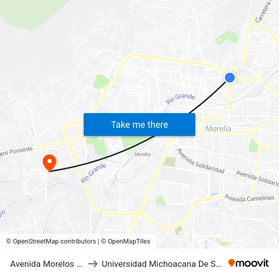 Avenida Morelos Norte, 2151_3 to Universidad Michoacana De San Nicolás De Hidalgo map