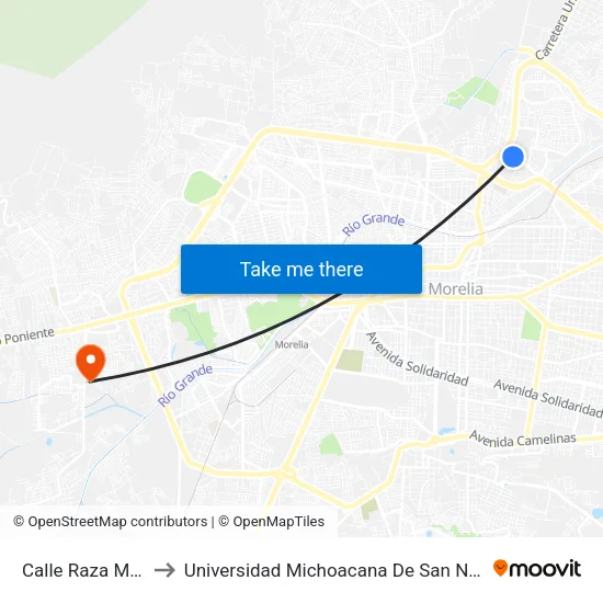 Calle Raza Maya, 408 to Universidad Michoacana De San Nicolás De Hidalgo map