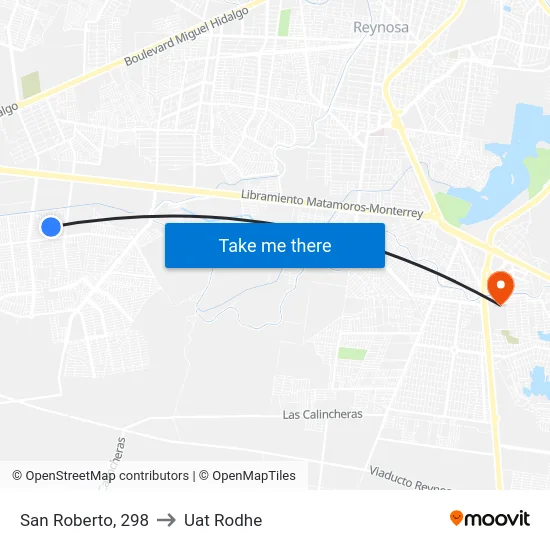 San Roberto, 298 to Uat Rodhe map