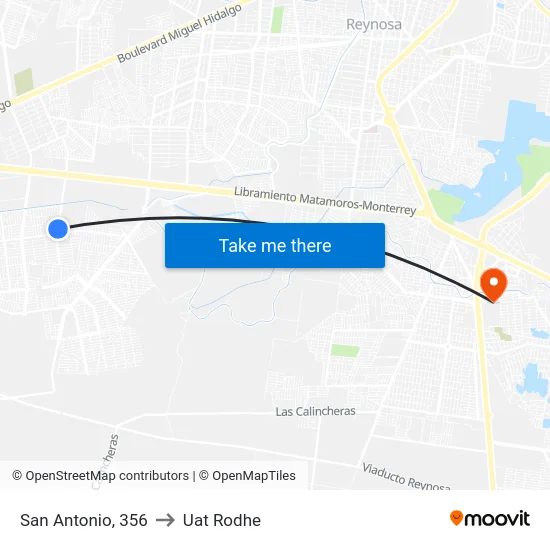 San Antonio, 356 to Uat Rodhe map