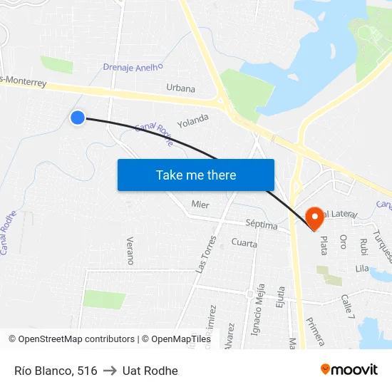 Río Blanco, 516 to Uat Rodhe map