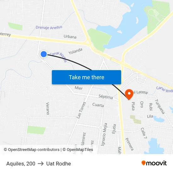 Aquiles, 200 to Uat Rodhe map