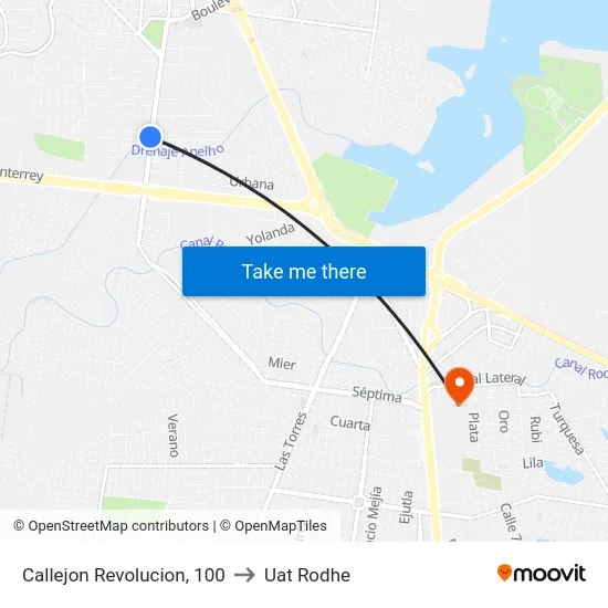 Callejon Revolucion, 100 to Uat Rodhe map