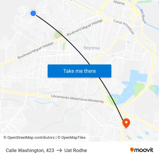 Calle Washington, 423 to Uat Rodhe map