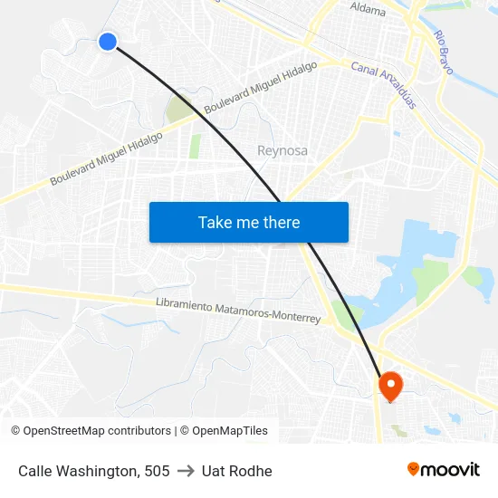 Calle Washington, 505 to Uat Rodhe map