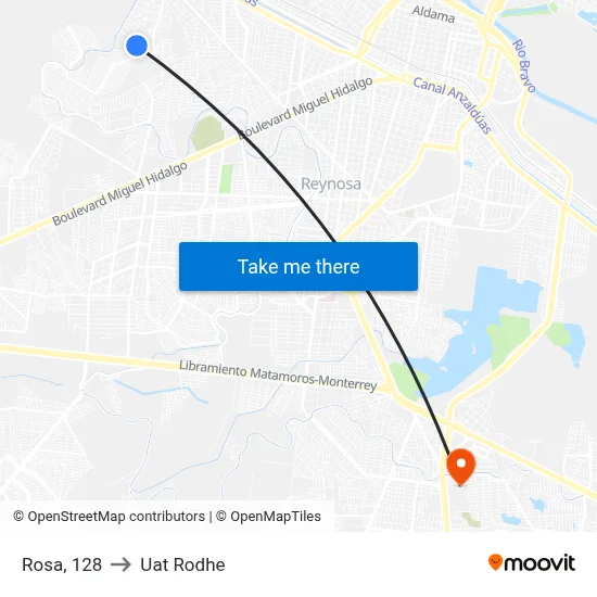 Rosa, 128 to Uat Rodhe map