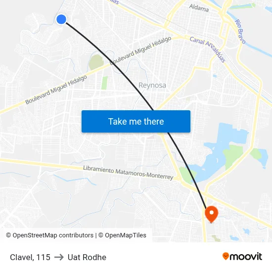 Clavel, 115 to Uat Rodhe map