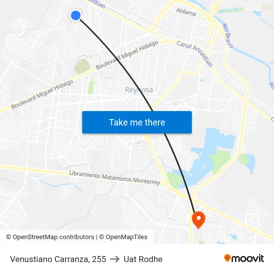 Venustiano Carranza, 255 to Uat Rodhe map