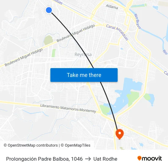 Prolongación Padre Balboa, 1046 to Uat Rodhe map