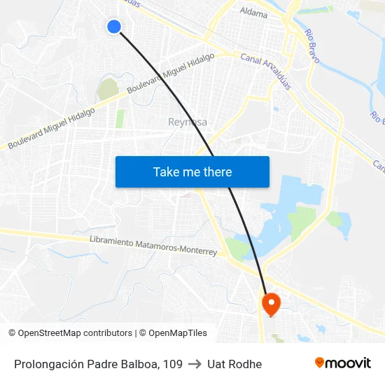 Prolongación Padre Balboa, 109 to Uat Rodhe map