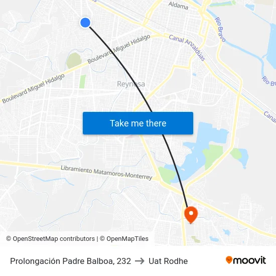 Prolongación Padre Balboa, 232 to Uat Rodhe map
