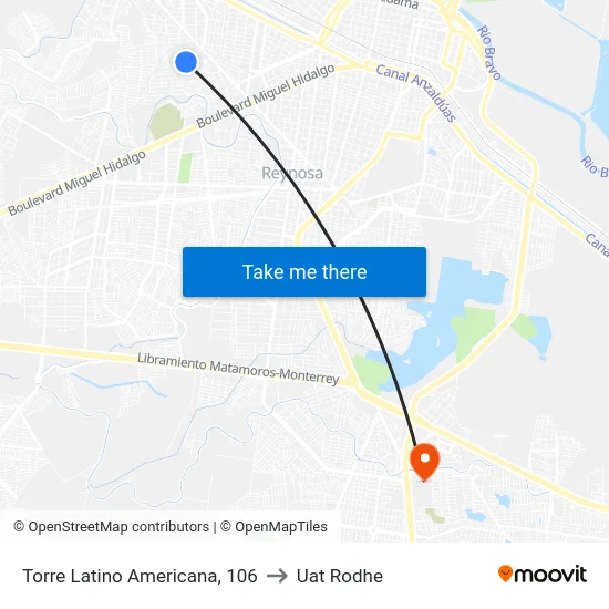 Torre Latino Americana, 106 to Uat Rodhe map