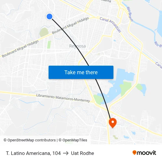 T. Latino Americana, 104 to Uat Rodhe map