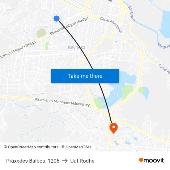 Práxedes Balboa, 1206 to Uat Rodhe map