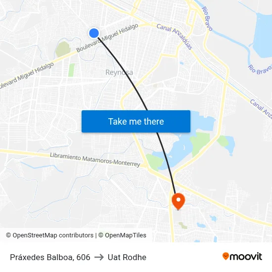 Práxedes Balboa, 606 to Uat Rodhe map