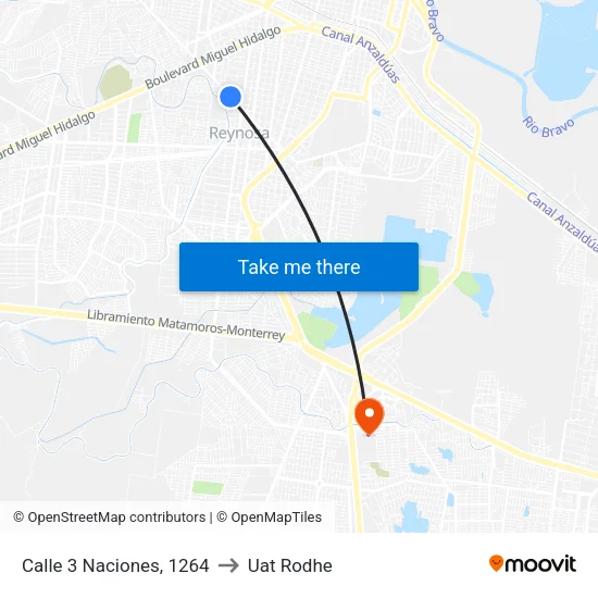 Calle 3 Naciones, 1264 to Uat Rodhe map