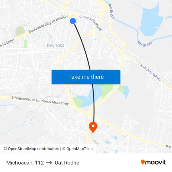 Michoacán, 112 to Uat Rodhe map